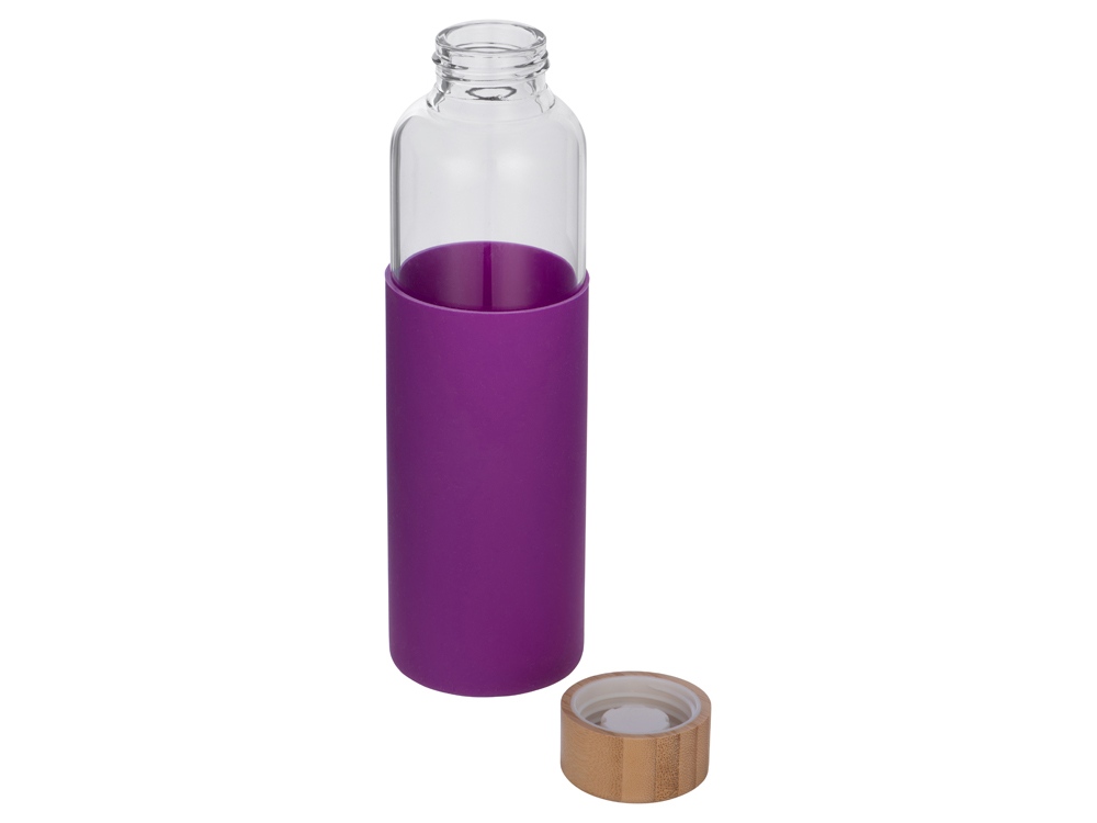 Бутылка для воды стеклянная Refine, в чехле, 550 мл, фиолетовый - купить оптом