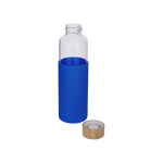 Бутылка для воды стеклянная Refine, в чехле, 550 мл,  синий, прозрачный, темно-синий, натуральный, фото 1