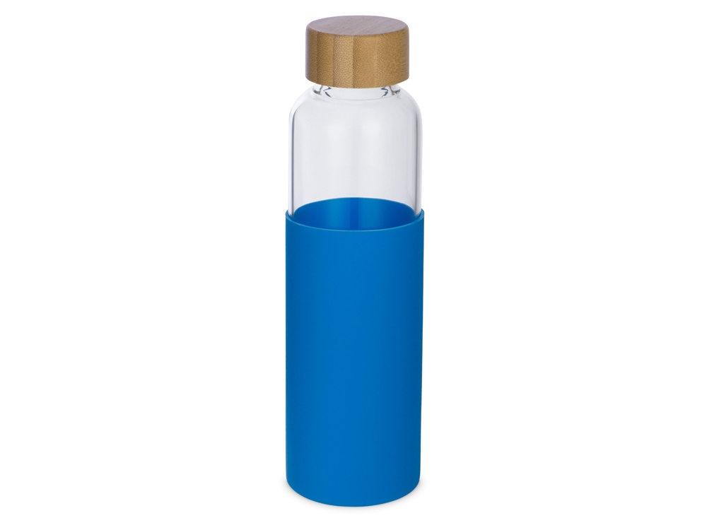 Бутылка для воды стеклянная Refine, в чехле, 550 мл, голубой - купить оптом
