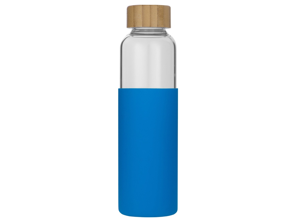 Бутылка для воды стеклянная Refine, в чехле, 550 мл, голубой - купить оптом
