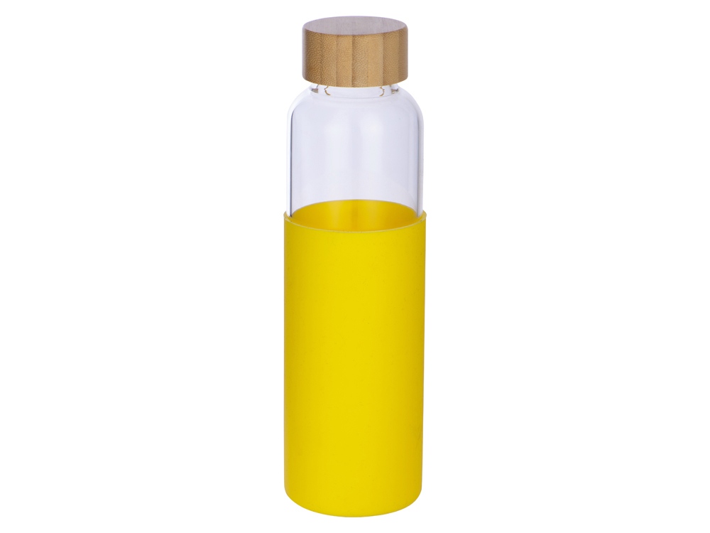 Бутылка для воды стеклянная Refine, в чехле, 550 мл, желтый - купить оптом