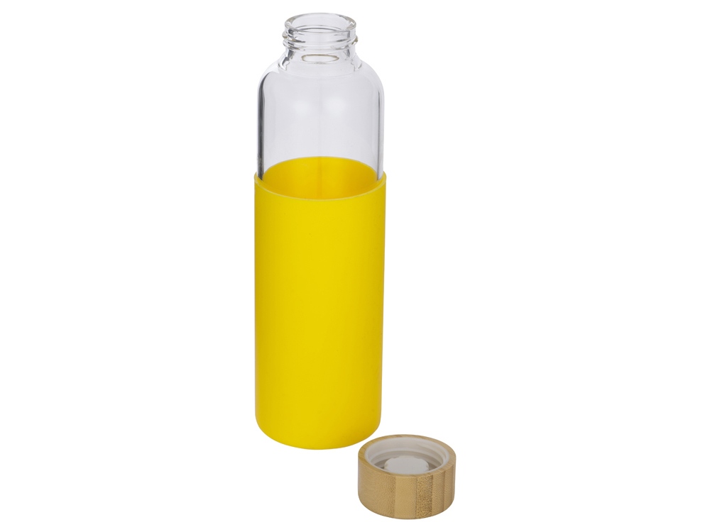 Бутылка для воды стеклянная Refine, в чехле, 550 мл, желтый - купить оптом