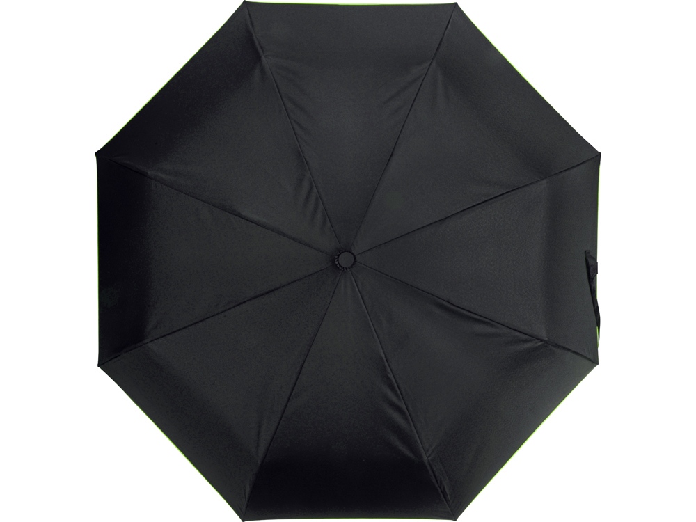 Зонт-полуавтомат складной Motley с цветными спицами, черный/зеленое яблоко - купить оптом