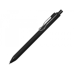 Ручка пластиковая шариковая Clip, софт-тач, черный - купить оптом
