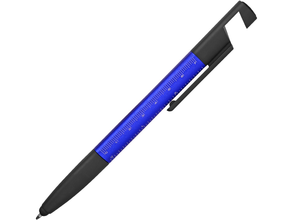 Ручка-стилус пластиковая шариковая многофункциональная (6 функций) Multy, синий - купить оптом