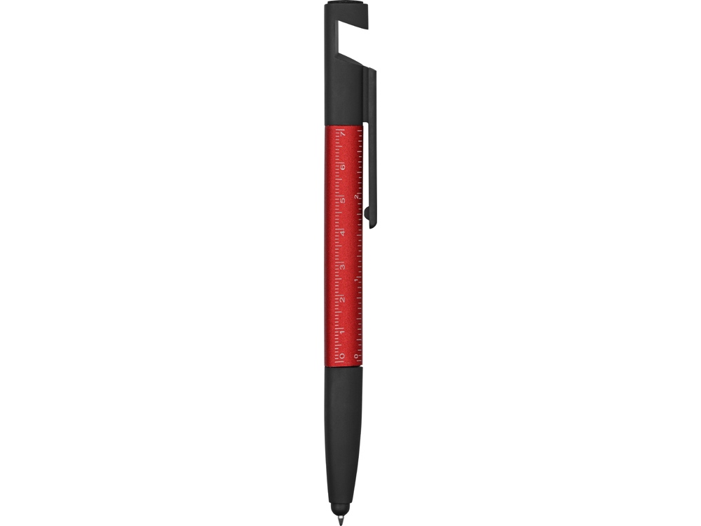 Ручка-стилус пластиковая шариковая многофункциональная (6 функций) Multy, красный - купить оптом