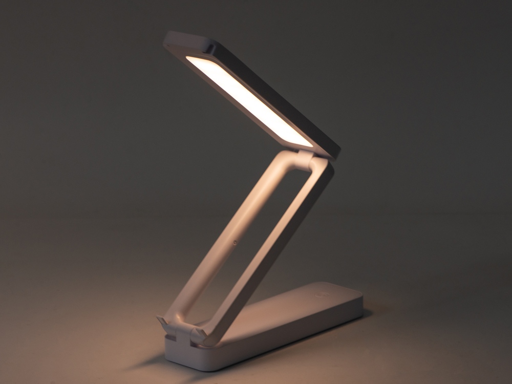 Складывающаяся LED лампа с беспроводной зарядкой Lightfold, белый - купить оптом