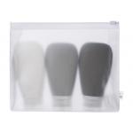 Набор емкостей для путешествия с колпачком для зубной щетки, белый, светло-серый, темно-серый, фото 2