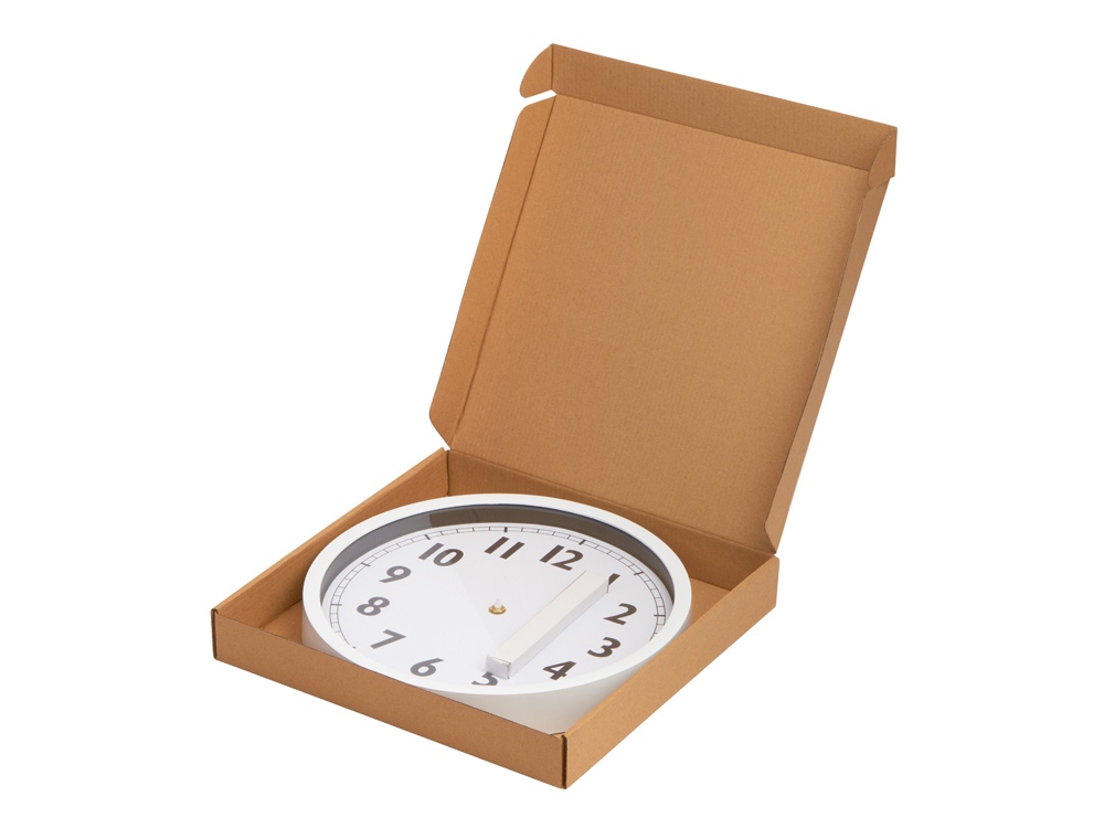Пластиковые настенные часы  диаметр 30 см White Mile, белый - купить оптом
