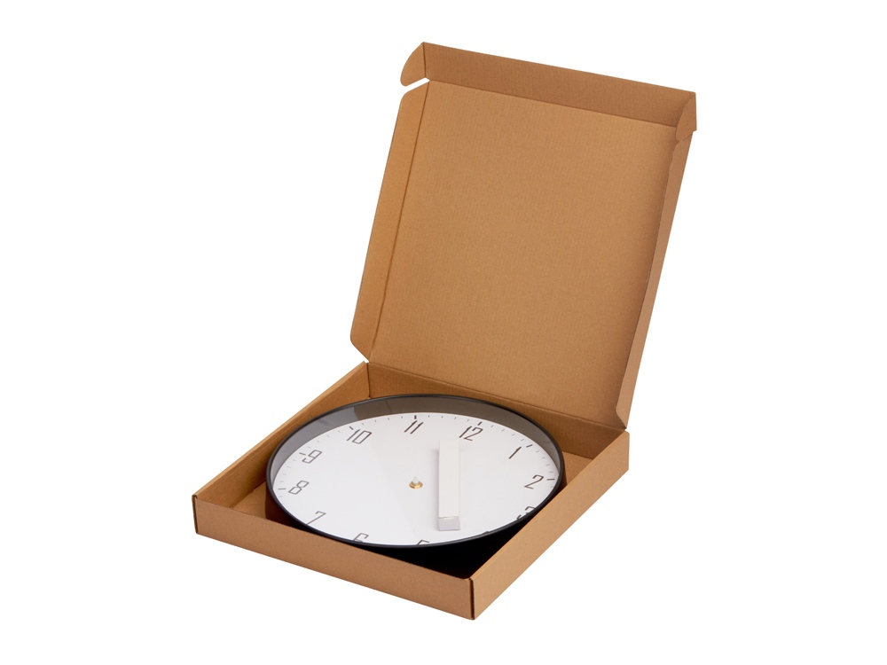 Пластиковые настенные часы  диаметр 30 см Carte blanche, черный - купить оптом