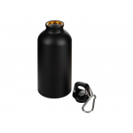 Матовая спортивная бутылка Hip S с карабином и объемом 400 мл, черный, фото 1