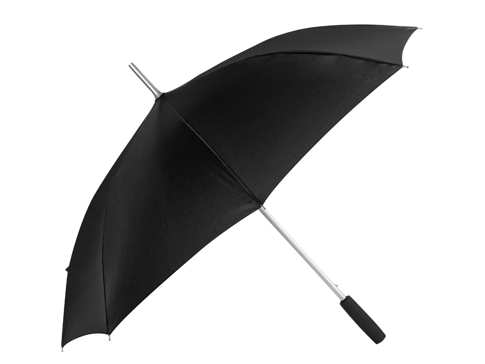 Зонт-трость 7560 Alu с деталями из прочного алюминия, полуавтомат, черный - купить оптом