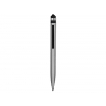 Ручка-стилус пластиковая шариковая Poke, серебристый/черный, фото 1