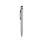 Ручка-стилус пластиковая шариковая Poke, серебристый/черный, фото 2