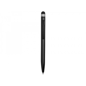 Ручка-стилус пластиковая шариковая Poke, черный - купить оптом