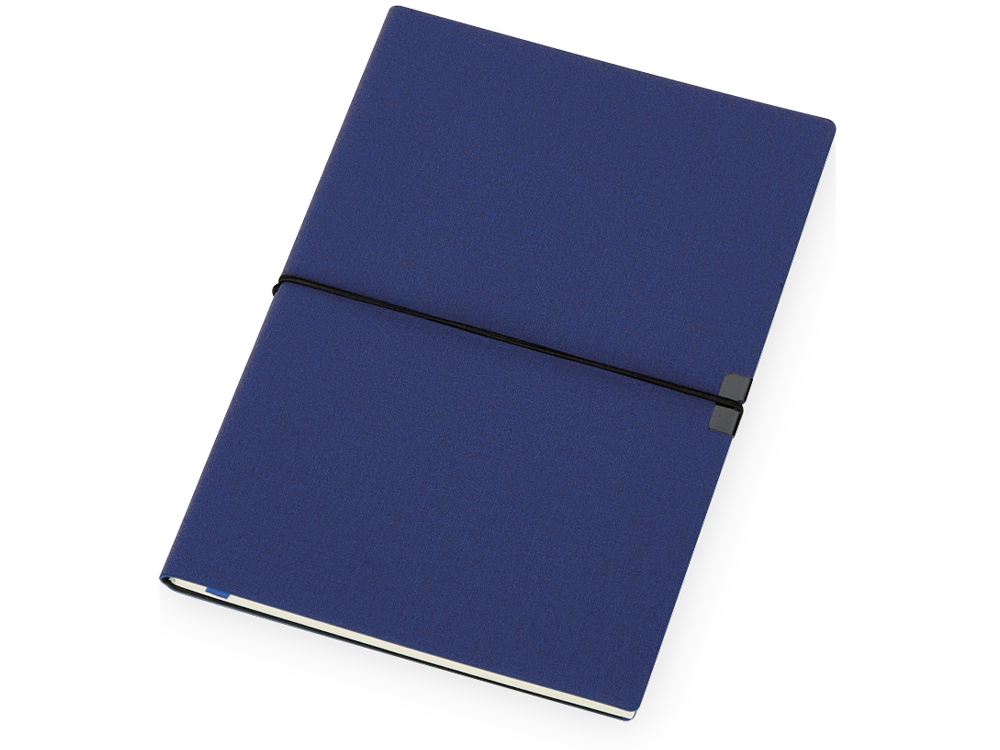Блокнот Horizon с горизонтальной резинкой, гибкая обложка, 80 листов, синий - купить оптом