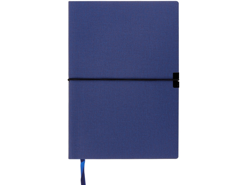 Блокнот Horizon с горизонтальной резинкой, гибкая обложка, 80 листов, синий - купить оптом