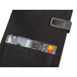 Бизнес блокнот А5 Freya с клапаном и карманом для визиток, твердая обложка, 128 листов, черный и свет, фото 4
