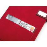 Бизнес блокнот А5 Freya с клапаном и карманом для визиток, твердая обложка, 128 листов, красный и бор, фото 4