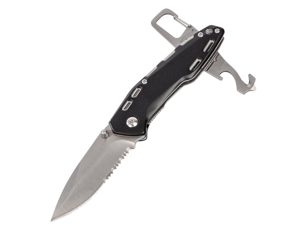 Складной нож Cutter с карабином, черный - купить оптом