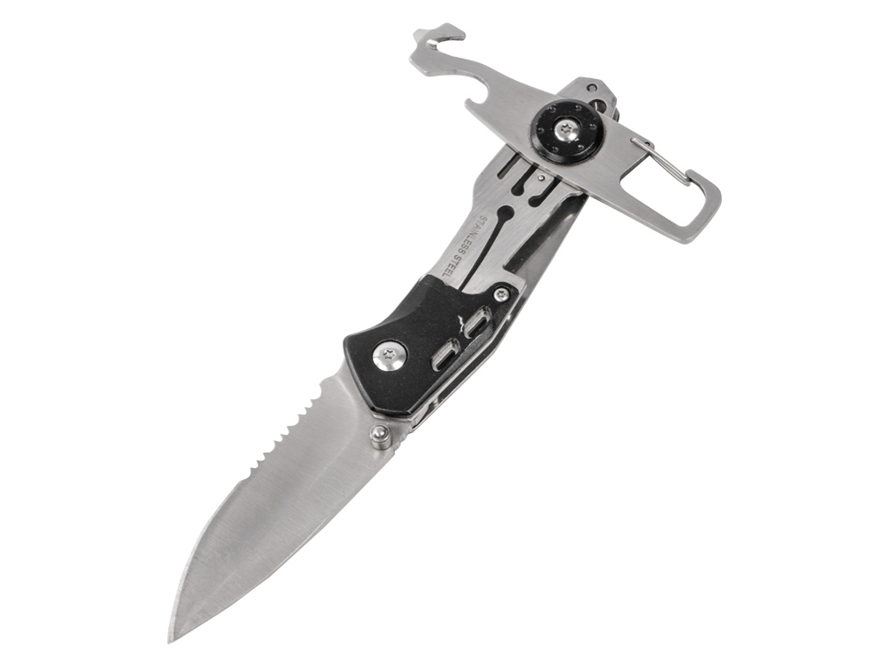 Складной нож Cutter с карабином, черный - купить оптом