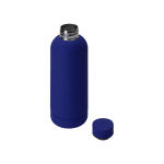 Вакуумная термобутылка Cask Waterline, soft touch, 500 мл, тубус, синий, фото 1