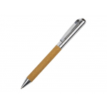 Шариковая ручка из переработанной стали и переработанной кожи Venera, коричневая, серебристый/коричневый