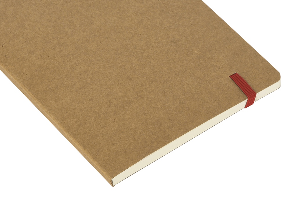 Блокнот Sevilia Soft, гибкая обложка из крафта A5, 80 листов, крафтовый/красный - купить оптом