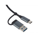 USB-хаб Link с коннектором 2-в-1 USB-C и USB-A, 2.0/3.0, серый, фото 2