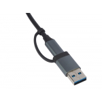 USB-хаб Link с коннектором 2-в-1 USB-C и USB-A, 2.0/3.0, серый, фото 3