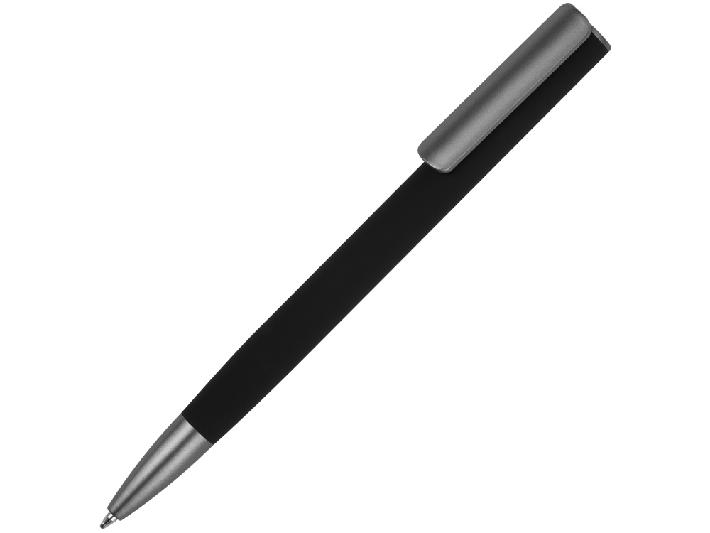Ручка металлическая шариковая Insomnia софт-тач с зеркальным слоем, черная с серым, серый/черный - купить оптом