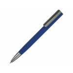 Ручка металлическая шариковая Insomnia софт-тач с зеркальным слоем, темно-синяя с серым, серый/темно-синий
