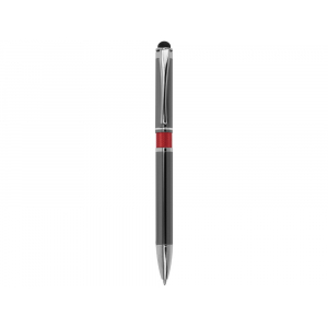 Ручка металлическая шариковая Isabella с анодированным покрытием и цветной вставкой, оружейная сталь и красн, темно-серый/красный - купить оптом
