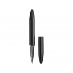Металлическая ручка-роллер Bullet с серебристым зеркальным слоем, матовый черный, фото 2