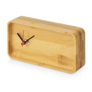 Прямоугольные настольные часы из бамбука Squarium, натуральный - купить оптом