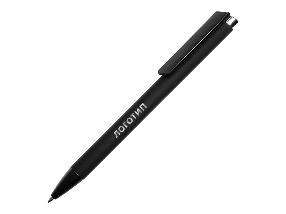 Ручка металлическая шариковая Taper Metal софт-тач с цветным зеркальным слоем, черный с серебристым - купить оптом
