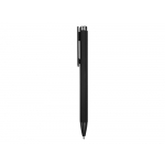 Ручка металлическая шариковая Taper Metal софт-тач с цветным зеркальным слоем, черный с серебристым, фото 3