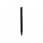 Ручка металлическая шариковая Taper Metal софт-тач с цветным зеркальным слоем, черный с синим, фото 2