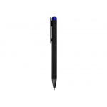 Ручка металлическая шариковая Taper Metal софт-тач с цветным зеркальным слоем, черный с синим, фото 3