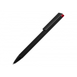 Ручка металлическая шариковая Taper Metal софт-тач с цветным зеркальным слоем, черный с красным, фото 1
