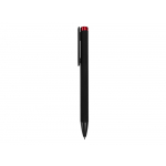 Ручка металлическая шариковая Taper Metal софт-тач с цветным зеркальным слоем, черный с красным, фото 3