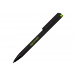 Ручка металлическая шариковая Taper Metal софт-тач с цветным зеркальным слоем, черный с зеленым яблоком