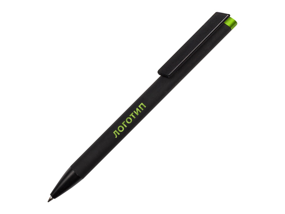 Ручка металлическая шариковая Taper Metal софт-тач с цветным зеркальным слоем, черный с зеленым яблоком - купить оптом