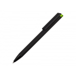 Ручка металлическая шариковая Taper Metal софт-тач с цветным зеркальным слоем, черный с зеленым яблоком, фото 1