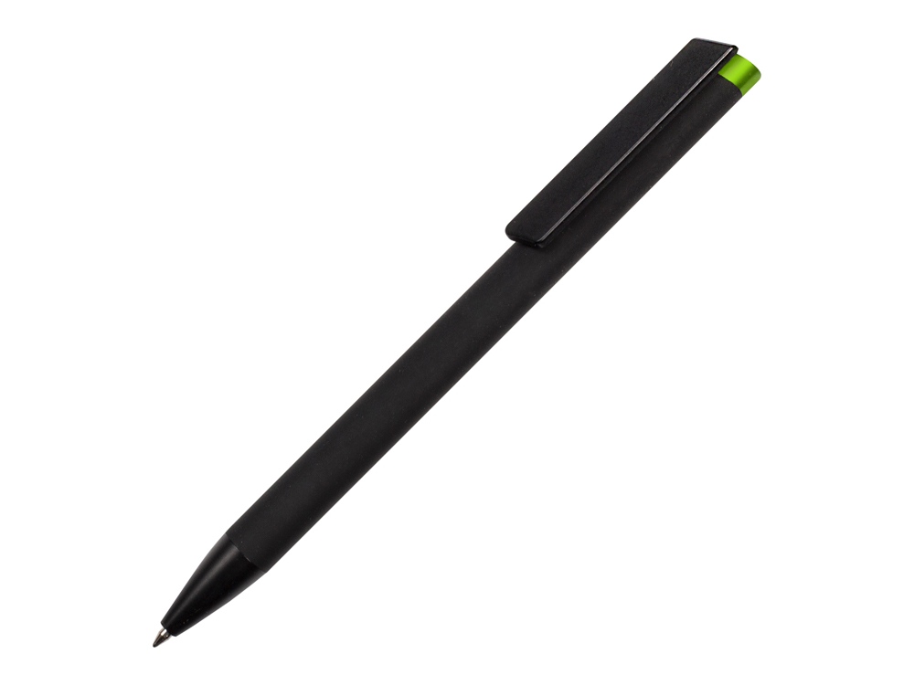 Ручка металлическая шариковая Taper Metal софт-тач с цветным зеркальным слоем, черный с зеленым яблоком - купить оптом