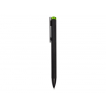 Ручка металлическая шариковая Taper Metal софт-тач с цветным зеркальным слоем, черный с зеленым яблоком, фото 3