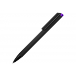 Ручка металлическая шариковая Taper Metal софт-тач с цветным зеркальным слоем, черный с фиолетовым, фото 1