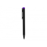 Ручка металлическая шариковая Taper Metal софт-тач с цветным зеркальным слоем, черный с фиолетовым, фото 3