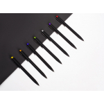 Ручка металлическая шариковая Taper Metal софт-тач с цветным зеркальным слоем, черный с фиолетовым, фото 4