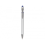Ручка-стилус металлическая шариковая Sway  Monochrome с цветным зеркальным слоем, серебристый с темно-синим, фото 1